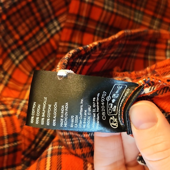 We The Free Orange Wind River Plaid Flannel Pullover, S | Lumberjack, Cozy - Picture 8 of 11